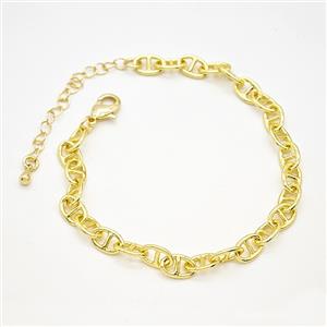 Copper Bracelets Chain Gold Plated, approx 5.5-9mm, 18-23cm length