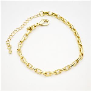 Copper Bracelets Chain Gold Plated, approx 7-11mm, 18-23cm length