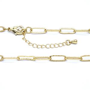 Copper Necklace Chain Gold Plated, approx 4-12mm, 42-47cm length