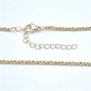 Copper Necklace Chain Gold Plated, approx 2mm, 45-50cm length