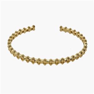 Copper Open Cuff Bangles 18K Gold Plated, approx 7mm, 50-60mm dia