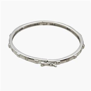 Copper Bangles Platinum Plated, approx 4mm, 57mm dia