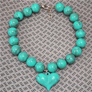 Green Resin Necklace With Heart, approx 19mm, 35-45mm, 40-45cm length
