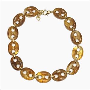 AmberCoffee Resin Pignose Necklaces, approx 20-30mm, 40-45cm length