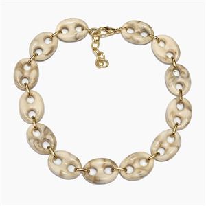 White Resin Pignose Necklaces, approx 20-30mm, 40-45cm length