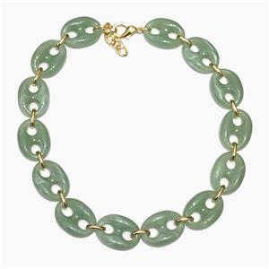 Green Resin Pignose Necklaces, approx 20-30mm, 40-45cm length