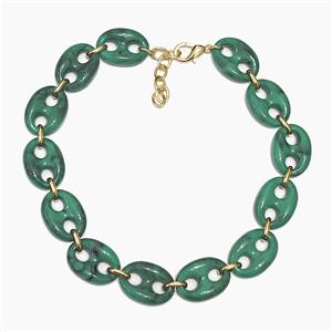 Green Resin Pignose Necklaces, approx 20-30mm, 40-45cm length