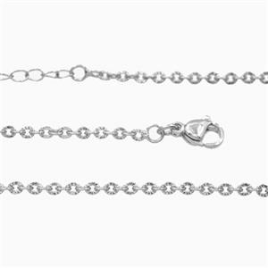 Copper Necklace Chain Platinum Plated, approx 2.3x2.5mm, 45-50cm length