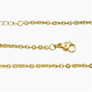 Copper Necklace Chain Gold Plated, approx 2.3x2.5mm, 45-50cm length