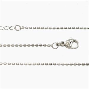 Copper Necklace Chain Platinum Plated, approx 1.3mm, 45-50cm length