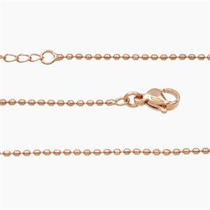 Copper Necklace Chain Rose Gold, approx 1.3mm, 45-50cm length