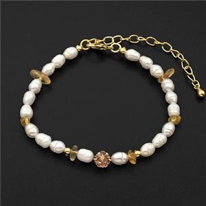 White Pearl Bracelets Adjustable, approx 4-5mm, 15-21cm length
