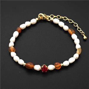 White Pearl Bracelets Adjustable, approx 4-5mm, 15-21cm length