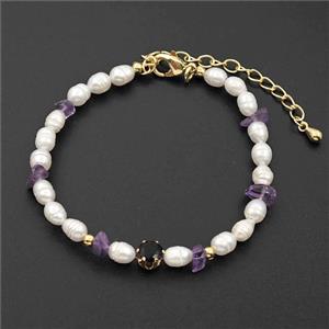 White Pearl Bracelets Adjustable, approx 4-5mm, 15-21cm length