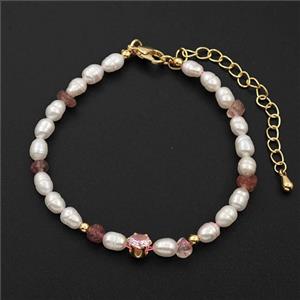 White Pearl Bracelets Adjustable, approx 4-5mm, 15-21cm length