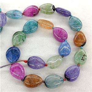 Natural Agate Druzy Teardrop Beads Mixed Color Dye, approx 15-20mm