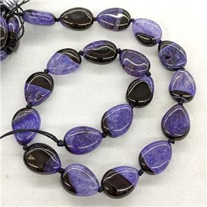 Natural Agate Druzy Teardrop Beads Purple Dye, approx 15-20mm