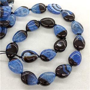 Natural Agate Druzy Teardrop Beads Blue Dye, approx 15-20mm