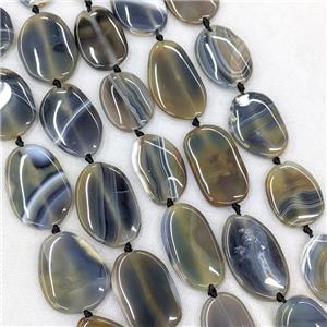 Natural Agate Slice Beads Dye Coffee Black Freeform, approx 20-33mm