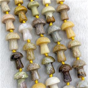 Natural Gemstone Mushroom Beads Mixed, approx 15-20mm