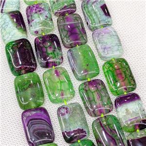 Natural Agate Beads Rectangle Greenpurple Dye, approx 18-25mm