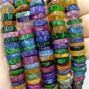 Natural Agate Heishi Beads Dye Mixed Color, approx 10-13mm