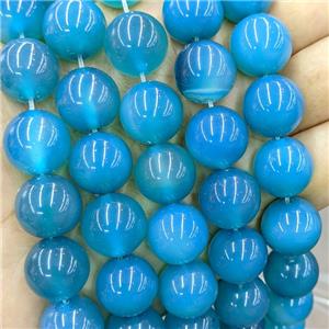 Blue Agate Beads Smooth Round Dye, approx 16mm dia