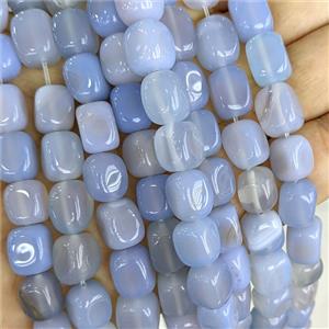 Lt.blue Agate Cuboid Beads Dye, approx 9-12mm