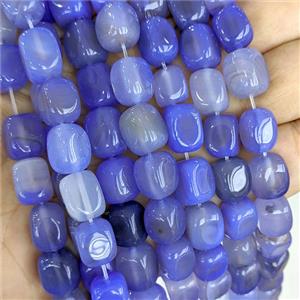 Blue Agate Cuboid Beads Dye, approx 9-12mm