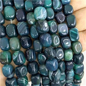 Deepgreen Agate Cuboid Beads Dye, approx 9-12mm