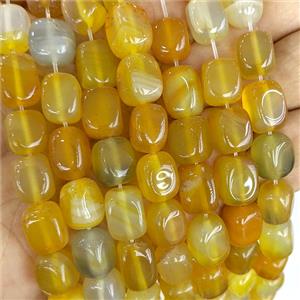 Yellow Agate Cuboid Beads Dye, approx 9-12mm