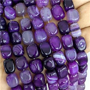 Purple Agate Cuboid Beads Dye, approx 9-12mm