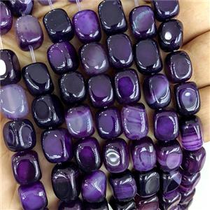 Purple Agate Cuboid Beads Dye, approx 9-12mm