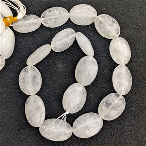 Clear Quartz Oval Beads, approx 18-25mm