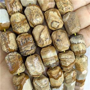 Natural Picture Jasper Column Beads Faceted, approx 16-20mm