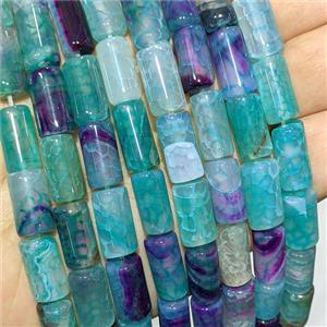 Green purple Agate Tube Beads Dye, approx 8-16mm