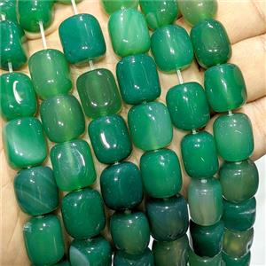 Green Agate Cuboid Beads Dye, approx 13-15mm