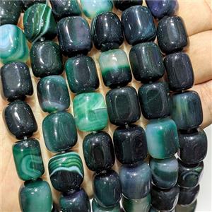 Deepgreen Agate Cuboid Beads Dye, approx 13-15mm
