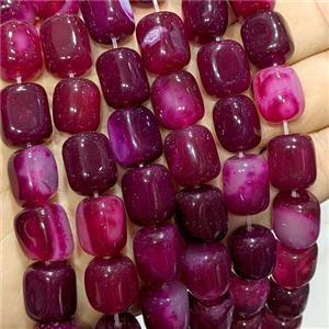 Deep Hotpink Agate Cuboid Beads Dye, approx 13-15mm