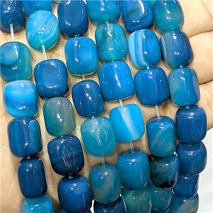 Blue Agate Cuboid Beads Dye, approx 13-15mm
