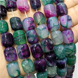Agate Cuboid Beads Dye Multicolor, approx 13-15mm