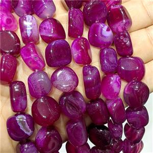 Hotpink Agate Chip Beads Freeform Dye, approx 12-14mm