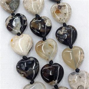 Natural Black Sakura Agate Beads Cherry Dye, approx 25mm