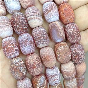 Red Fire Agate Barrel Beads, approx 13-18mm