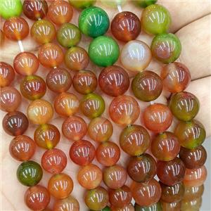 Natural Agate Round Beads Red Green Dye Smoth, approx 10mm
