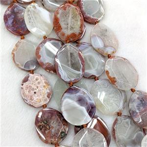 Natural Carnelian Agate Oval Beads Faceted, approx 30-40mm