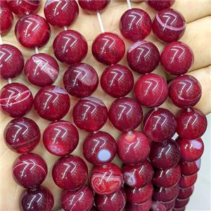 Red Agate Beads Smooth Round Dye, approx 14mm
