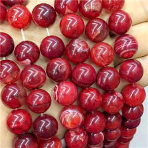 Red Agate Beads Smooth Round Dye, approx 14mm