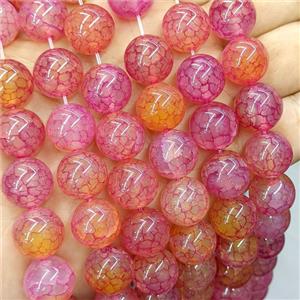 Red Veins Agate Beads Smooth Round Dye, approx 14mm
