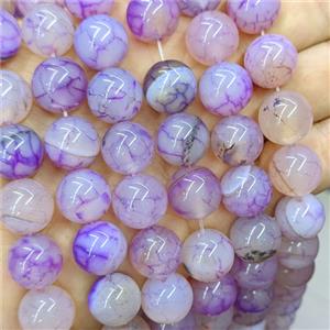 Lavender Veins Agate Beads Smooth Round Dye, approx 14mm